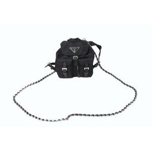 Prada Re Nylon Chain Shoulder Bag Backpack Black